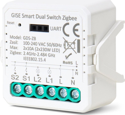 Modul rele i zgjuar GISE GDS-ZB-NN, Zigbee, Dual, pa tel neutral