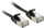 Kabllo rrjeti Lindy Flat Patchcord Cat.6A, U/FTP, 0.3m, e zezë