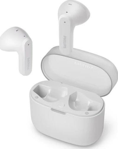 Слушалки Philips TAT2139 True Wireless Bluetooth, 13 mm, со кутија за полнење, бели