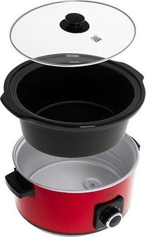 Tenxhere gatimi e ngadalshme Adler, 5.8L, enë qeramike, e kuqe