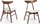 Set karrigesh ngrënieje Beliani Lynn, dru rubberwood, set 2 copë, e bardhë