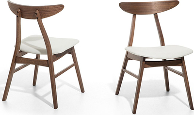 Set karrigesh ngrënieje Beliani Lynn, dru rubberwood, set 2 copë, e bardhë