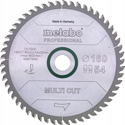 Teh sharre rrethore Metabo 628073000 Multi Cut, 160mm, 54 dhëmbë, ngjyrë argjendtë
