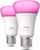 Llambë smart Philips Hue White and Color Ambiance E27, 6W, 810 lm, set 2 copë, e bardhë