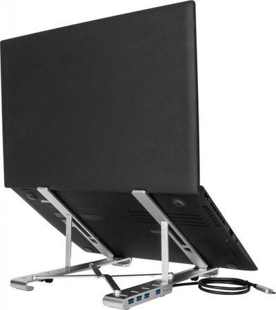 Mbajtëse laptopi Targus Portable Laptop Stand, me USB hub, alumini, gri