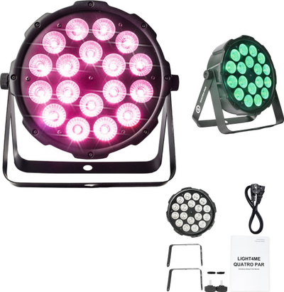 Reflektor skenik LED LIGHT4ME Quatro Par, 18x10W RGBW, DMX, i zi