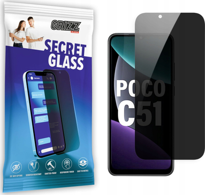 Xham mbrojtës Grizz SecretGlass për Xiaomi Poco C51, privatësi, xham qeramike, i tejdukshëm