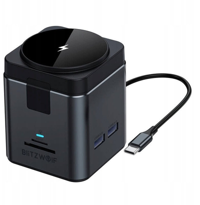 Докинг станица BlitzWolf BW-TH17, 9 во 1, USB 3.0, безжичен полнач 15W