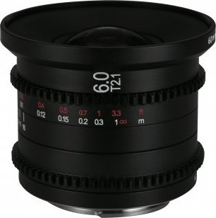 Lentë cine Laowa 6mm T2.1 Zero D, Micro Four Thirds, e zezë