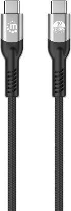 Kabllo Manhattan USB-C në USB-C, 240W, 40 Gbps, 1 m, e zezë