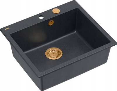 Lavaman kuzhine Morgan 110 GraniteQ, 1 enë, sifon Push To Open, Black Diamond bakër