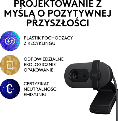 Set tastierë dhe maus me kamerë Logitech MK540 Advanced US dhe Brio 100, wireless, Full HD 1080p, i zi