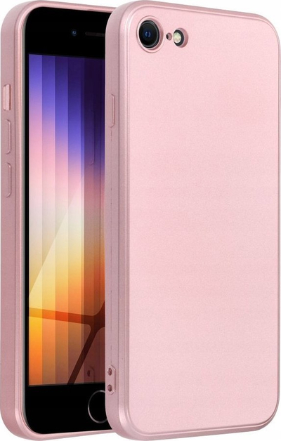 Futrollë FORCELL Metallic për iPhone 7 8 SE, e hollë, rozë metalike