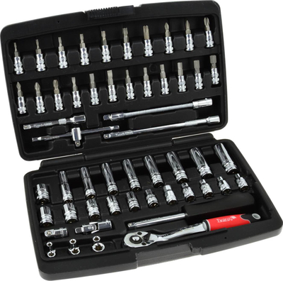 Set çelësash dhe bitash TVARDY, 56 copë, 1/4", në kuti plastike