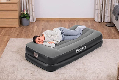 Dyshek ajri Bestway 67401 Air Bed Single, njëpersonsh, me pompë elektrike, gri e zezë