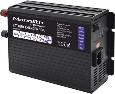 Karikues baterie Qoltec Intelligent Monolith, 24V, 10A, i zi