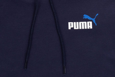 Bluzë me kapuç Puma ESS+ Small Logo Hoodie M, xhep kangur, për meshkuj, blu e errët