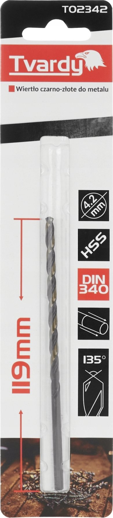 Spiral metalik HSS M2 Long, 4.5mm, zi me të artë