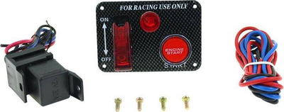 Buton nisës motori MTuning_F Engine Starter Type 1, sistem starti motori, për motorsport, i zi