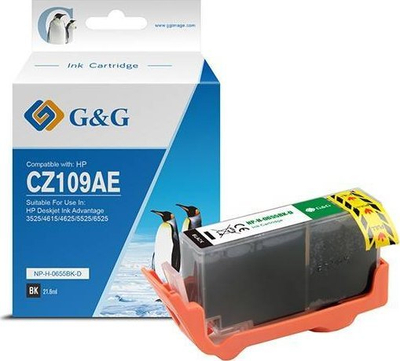 Patron boje G&amp;G NP-H-0655BK, në vend të HP 655 BK, 550 faqe, i zi