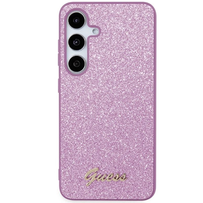 Mbrojtëse telefoni Guess Glitter Script GUHCS24SHGGSHU, për Samsung Galaxy S24, hardcase, vjollcë me shkëlqim