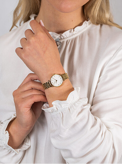 Orë për femra Rosefield The Small Edit White Steel Gold 26WSG-267, e artë