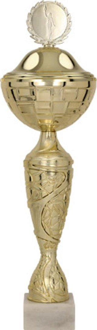 Kupa dekorative Trofe Classic, metal, bazament mermeri, ngjyrë ari