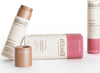 Set grim ATTITUDE Oceanly Happy Berry, blush, highlighter edhe lip gloss, ngjyra natyrale