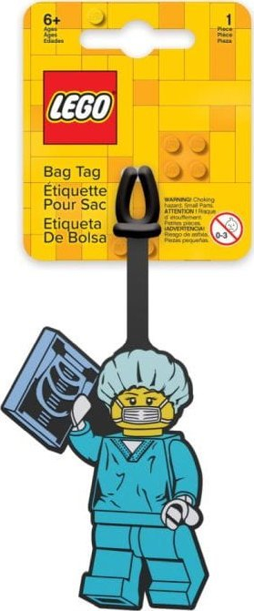 Etiketë çante LEGO Surgeon Bag Tag, silikon, ngjyrë turkeze