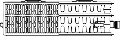 Radiator me valvul Kermi therm-x2 Profil-V, tip 33, 400x1000 mm, i bardhë