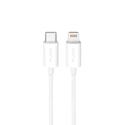 Кабел за полнење Puro USB-C во Lightning, 2 m, 20W, бел