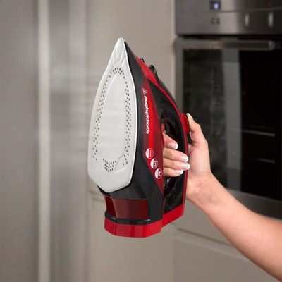 Hekur me avull Morphy Richards Easycharge 303250, pa kabllo, taban qeramik, i kuq