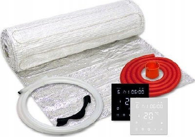 Set ngrohje nën dysheme Thermoval WT 2010 AL 1.0 m² + TVT 45, tapet ngrohës me alumin, termostat Wi‑Fi, i bardhë
