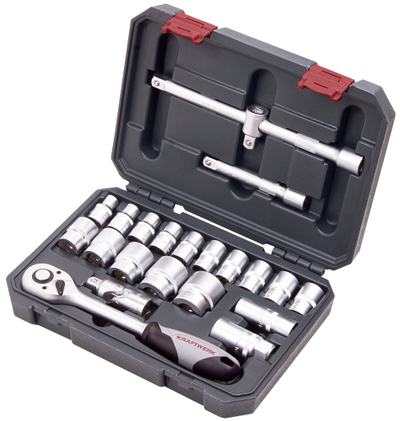 Set çelësa dhe fole Kraftwerk 204.102.200, 1/2", 22 pjesë