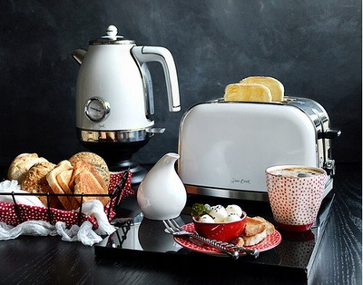 Tостер SAM COOK PSC-60/W, 950W, 8 нивоа на печење, LCD екран, бел