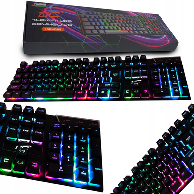 Tastierë gaming LTC KM208, membranë, RGB, USB, e zezë