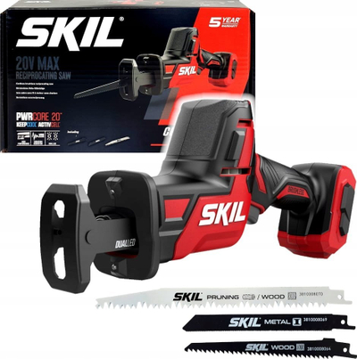 Реципрочна безжична пила Skil 3475, 20V, 2x4.0Ah, црвена