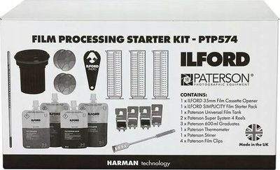 Set për zhvillim filmash Ilford Paterson, për film bardh e zi, komplet për fillim