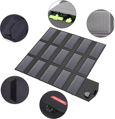 Karikues diellor portativ Allpowers AP-SP-012-BLA, 100W, 2x USB, i zi