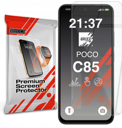Mbrojtëse ekrani GrizzGlass HybridGlass për Xiaomi Poco C85 4G, xham hibrid, transparente