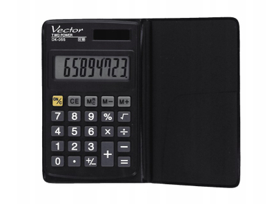 Makineri llogaritëse Vector DK-055, ekran 8 shifra, furnizim me bateri dhe diellor