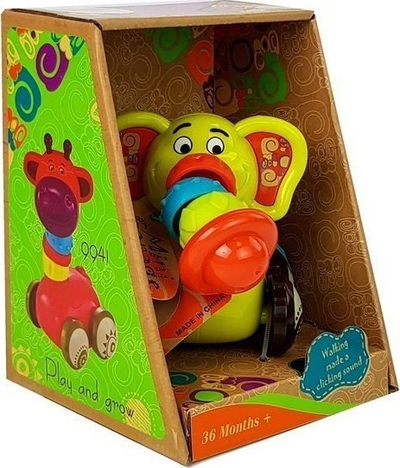 Lодка за развој за бебиња Leantoys Elephant, различни текстури, многуобојна