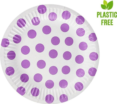 Pjata letre GoDan Dots, 18cm, 6 copë, lejla