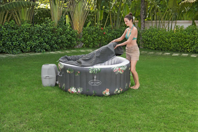 Надувлив кад за спа Bestway Lay-Z-Spa Aruba, 170x66cm, 110 AirJet, со тропски дизајн