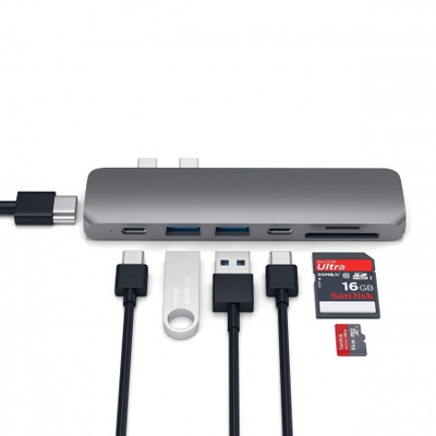 USB Hub Satechi USB-C Pro 4K HDMI, i hirtë