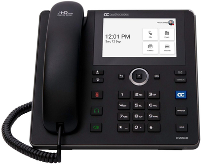 IP телефон АудиоКодс Тимс C455HD, екран 5", PoE GbE, црн