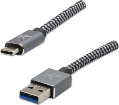 Kabllo USB Logo USB A në USB C, 2 m, USB 3.2 Gen 1, gri
