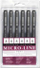 Set stilolapsa vizatimi Peter Pauper Press Studio Series Micro-Line, 6 copë, ngjyrë e zezë