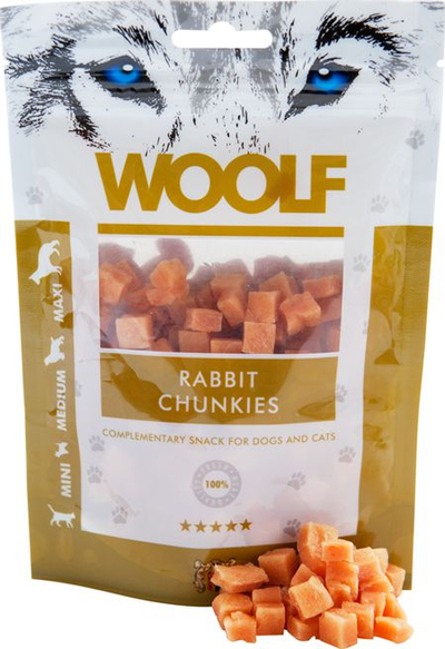 Храна за кучиња Brit Woolf Rabbit Chunkies, месо од зајак, 100g