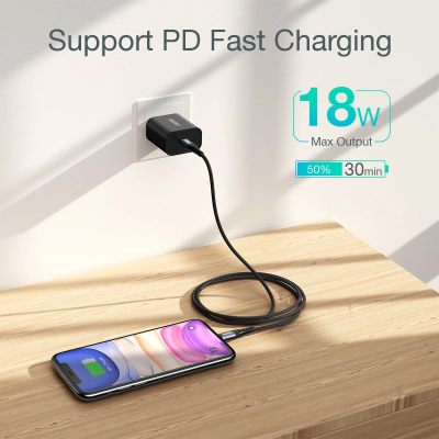 Kabllo ChoeTech Type C në Lightning, 2m, MFI, e zezë